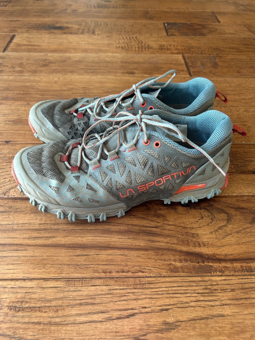 La Sportiva Bushido II Mountain Trail Running Shoes Moon / Paprika Size 8.5 - Picture 6 of 10
